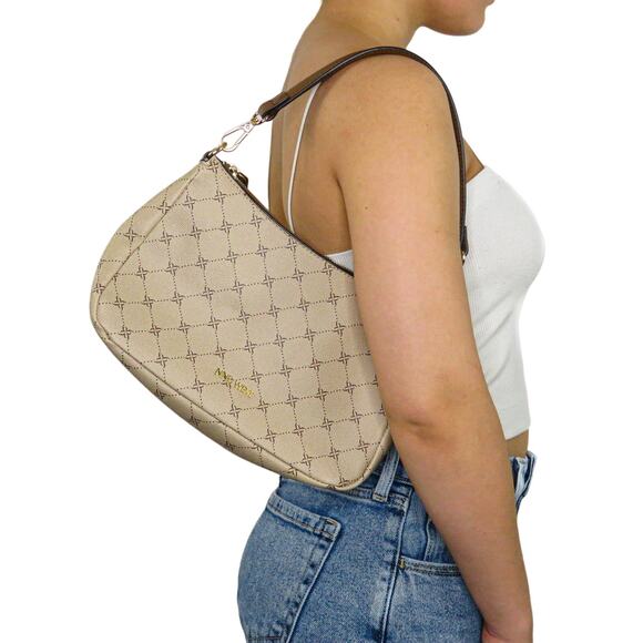 Y2K Nine West Monogram Cream Shoulder Bag Baguette Bag - Picture 8 of 8